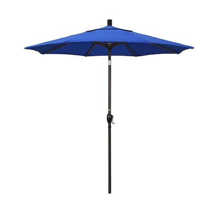 California Umbrella California Umbrella GSPT758117-F03 7.5 ft. Fiberglass Market Umbrella Push Tilt Bronze-Olefin-Pacific Blue GSPT758117-F03